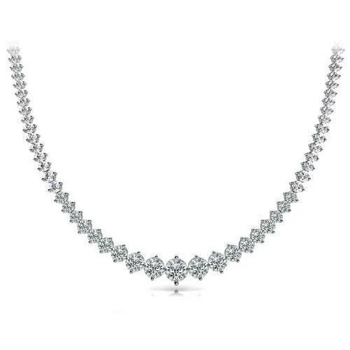 Necklaces White Gold 14K Small Round Cut 24 Ct Natural Earth Mined Diamonds Ladies Necklace GB Necklaces White Gold 14K Small Round Cut 24 Ct Natural Earth Mined Diamonds Ladies Necklace GB