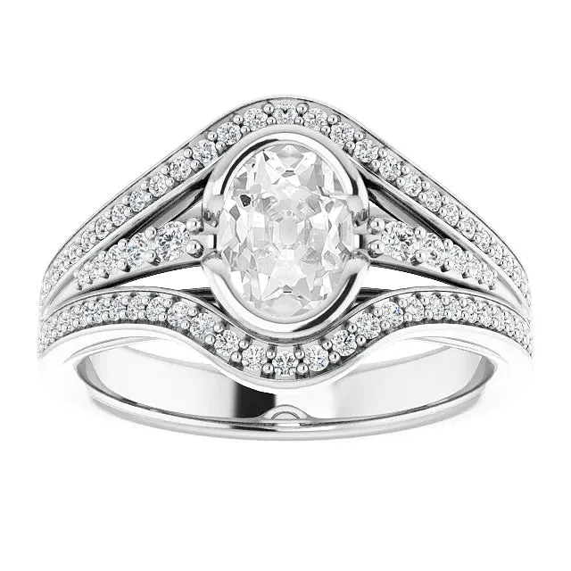 Oval Old Cut Natural Earth Mined Diamond Ring Half Bezel Set Triple Split Shank 5 Carats HarryChadEntcom Rings Oval Old Cut Natural Earth Mined Diamond Ring Half Bezel Set Triple Split Shank 5 Carats HarryChadEntcom Rings