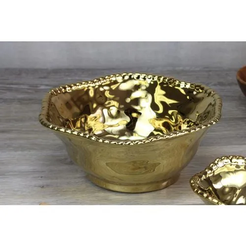 PreStyled Sets Pampa Bay Monaco Porcelain Salad Bowl Gold 85 inches Pampa Bay PreStyled Sets Pampa Bay Monaco Porcelain Salad Bowl Gold 85 inches Pampa Bay