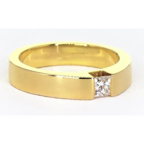 Princess Cut Natural Earth Mined Diamond Tension Set Mens Ring 075 Carats Yellow Gold GB Rings Princess Cut Natural Earth Mined Diamond Tension Set Mens Ring 075 Carats Yellow Gold GB Rings