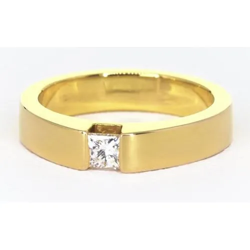 Princess Cut Natural Earth Mined Diamond Tension Set Mens Ring 075 Carats Yellow Gold GB Rings Princess Cut Natural Earth Mined Diamond Tension Set Mens Ring 075 Carats Yellow Gold GB Rings