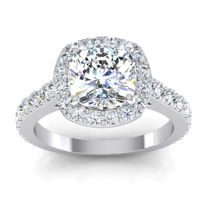 Real White Gold Cushion Halo Natural Earth Mined Diamond Ring 365 Carats Cathedral Setting HarryChadEntcom Rings Real White Gold Cushion Halo Natural Earth Mined Diamond Ring 365 Carats Cathedral Setting HarryChadEntcom Rings
