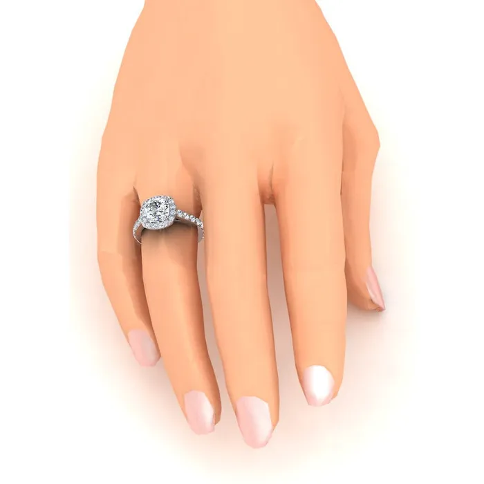Real White Gold Cushion Halo Natural Earth Mined Diamond Ring 365 Carats Cathedral Setting HarryChadEntcom Rings Real White Gold Cushion Halo Natural Earth Mined Diamond Ring 365 Carats Cathedral Setting HarryChadEntcom Rings