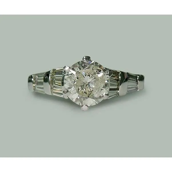 Rings 177 Carat Round Baguette Natural Earth Mined Diamonds Engagement Ring White Gold GB Rings 177 Carat Round Baguette Natural Earth Mined Diamonds Engagement Ring White Gold GB