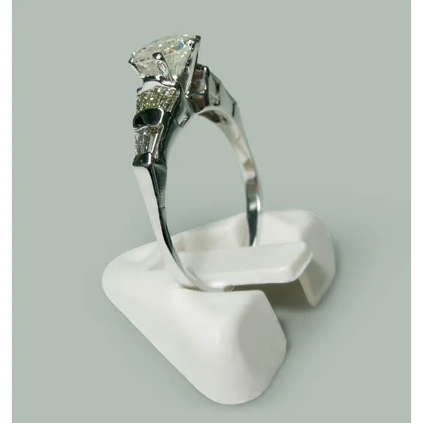 Rings 177 Carat Round Baguette Natural Earth Mined Diamonds Engagement Ring White Gold GB