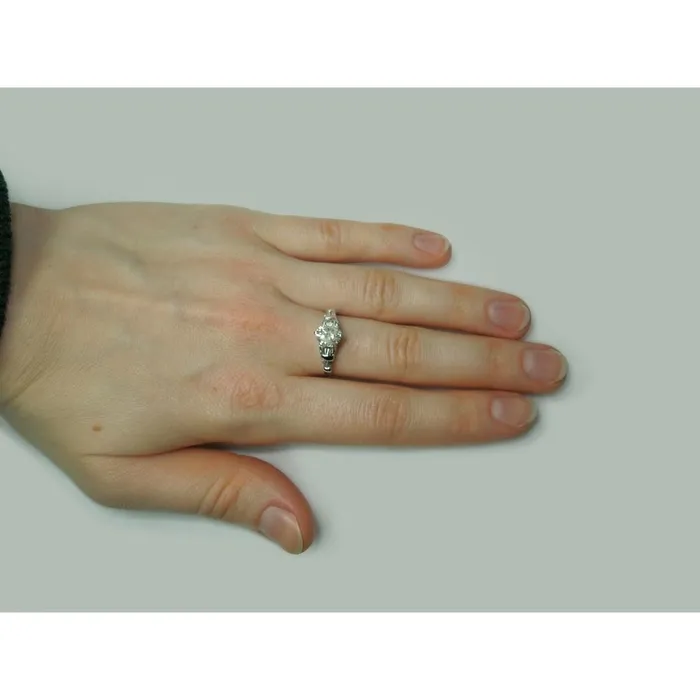 Rings 177 Carat Round Baguette Natural Earth Mined Diamonds Engagement Ring White Gold GB