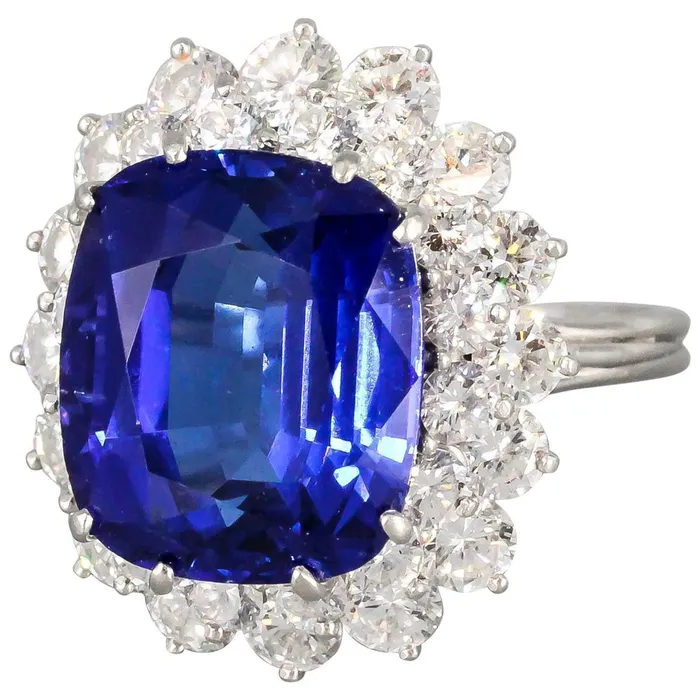 Rings 350 Carats Cushion Tanzanite Natural Earth Mined Diamond Ring White Gold 14K GB Rings 350 Carats Cushion Tanzanite Natural Earth Mined Diamond Ring White Gold 14K GB
