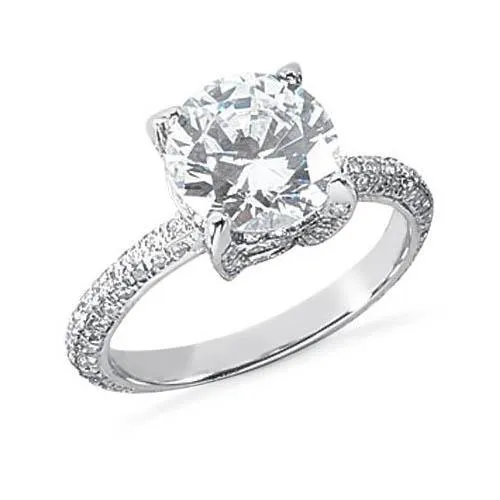 Rings GB 250 Ct Round Natural Earth Mined Diamonds Engagement Ring With Accents White Gold Rings GB 250 Ct Round Natural Earth Mined Diamonds Engagement Ring With Accents White Gold