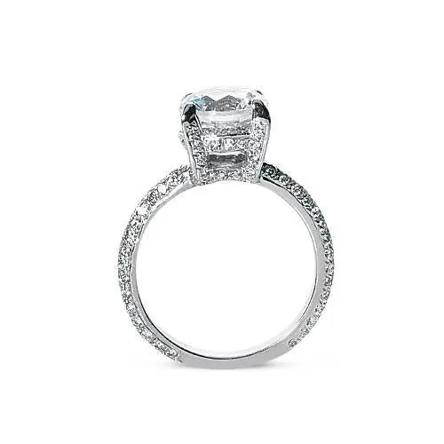 Rings GB 250 Ct Round Natural Earth Mined Diamonds Engagement Ring With Accents White Gold