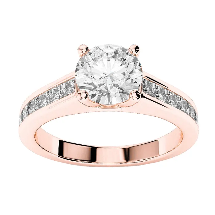 Rings GB 290 Carats Brilliant Cut Natural Earth Mined Diamonds Engagement Ring Rose Gold 4K Rings GB 290 Carats Brilliant Cut Natural Earth Mined Diamonds Engagement Ring Rose Gold 4K