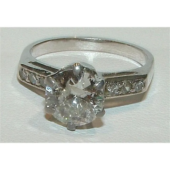 Rings GB 301 Carat Natural Earth Mined Diamond Solitaire Ring With Accents Rings GB 301 Carat Natural Earth Mined Diamond Solitaire Ring With Accents