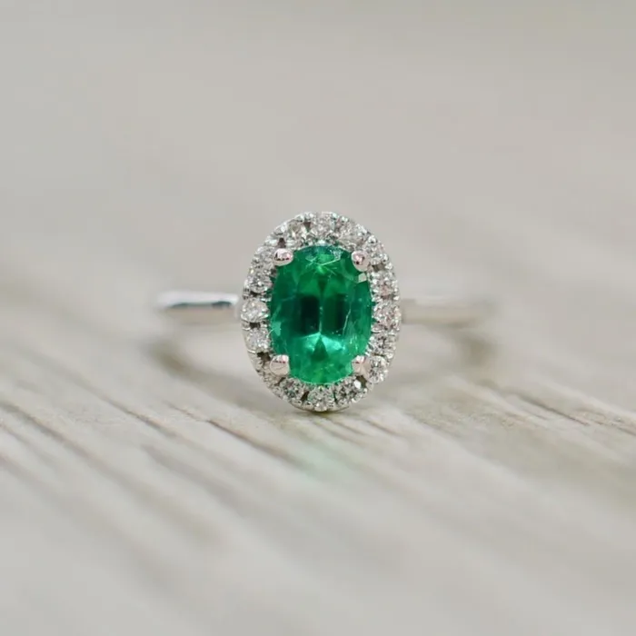 Rings GB 32 Ct Oval Cut Green Emerald Natural Earth Mined Diamond Wedding Ring White Gold 14K Rings GB 32 Ct Oval Cut Green Emerald Natural Earth Mined Diamond Wedding Ring White Gold 14K