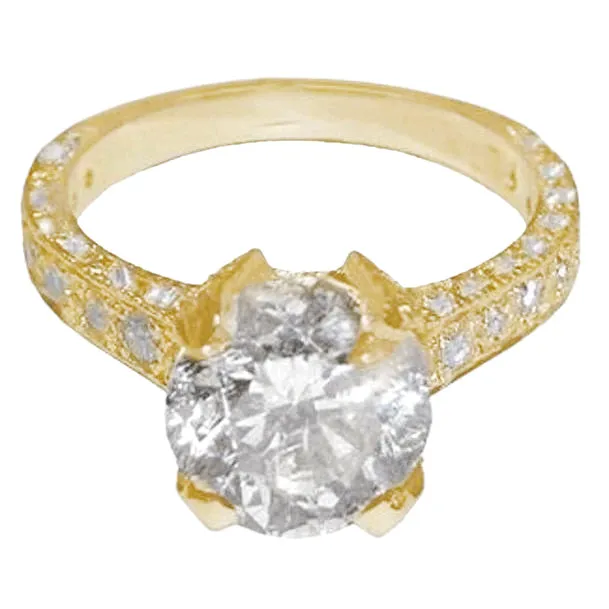 Rings GB 3 Ct Gorgeous Natural Earth Mined Diamond Anniversary Ring Yellow Gold Rings GB 3 Ct Gorgeous Natural Earth Mined Diamond Anniversary Ring Yellow Gold