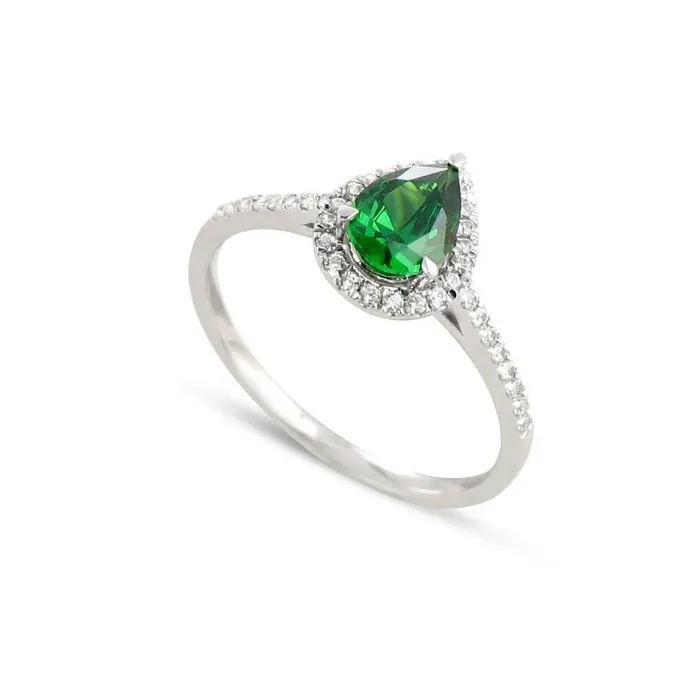 Rings GB Green Emerald With White Natural Earth Mined Diamonds 570 Ct Ring 14K White Gold 14K Rings GB Green Emerald With White Natural Earth Mined Diamonds 570 Ct Ring 14K White Gold 14K
