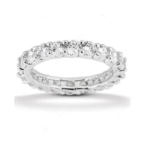 Rings GB Natural Earth Mined Diamond 3 Carat White Gold Engagement Eternity Band New