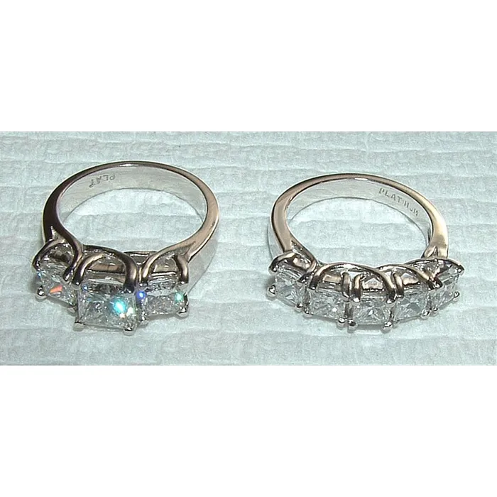 Rings GB Natural Earth Mined Diamond Ring Engagement Band Set New 451 Carats White Gold 14K