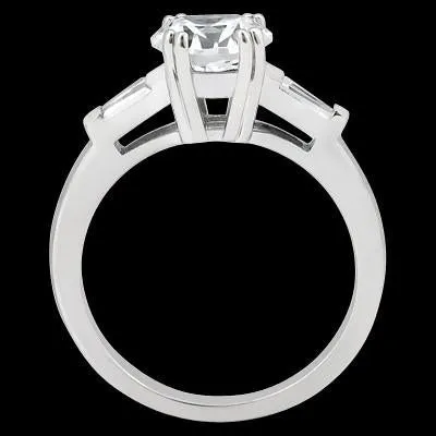 Rings GB Round Baguette Natural Earth Mined Diamond 191 Carat Three Stone Style Engagement Ring Rings GB Round Baguette Natural Earth Mined Diamond 191 Carat Three Stone Style Engagement Ring