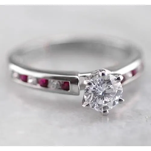 Rings GB Round Natural Earth Mined Diamond Engagement Ring 150 Carats White Gold 14K Channel Set Rings GB Round Natural Earth Mined Diamond Engagement Ring 150 Carats White Gold 14K Channel Set