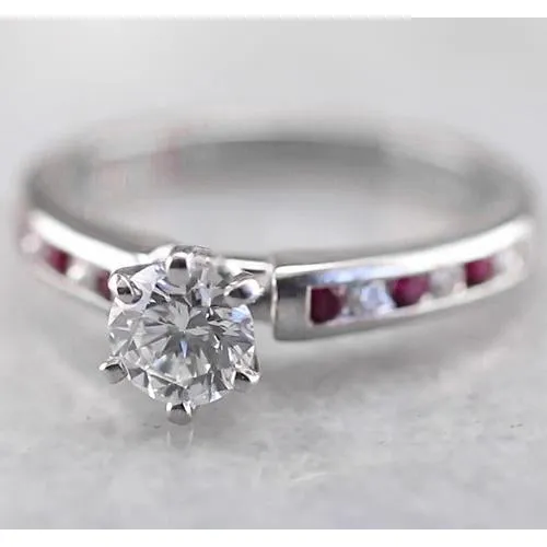 Rings GB Round Natural Earth Mined Diamond Engagement Ring 150 Carats White Gold 14K Channel Set Rings GB Round Natural Earth Mined Diamond Engagement Ring 150 Carats White Gold 14K Channel Set