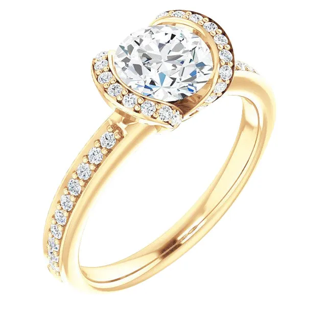 Rings GB Round Natural Earth Mined Diamond Engagement Ring 185 Carats Yellow Gold 14K Jewelry New