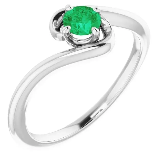 Rings GB Solitaire Ring 150 Carats Columbian Green Emerald Twisted Style Rings GB Solitaire Ring 150 Carats Columbian Green Emerald Twisted Style