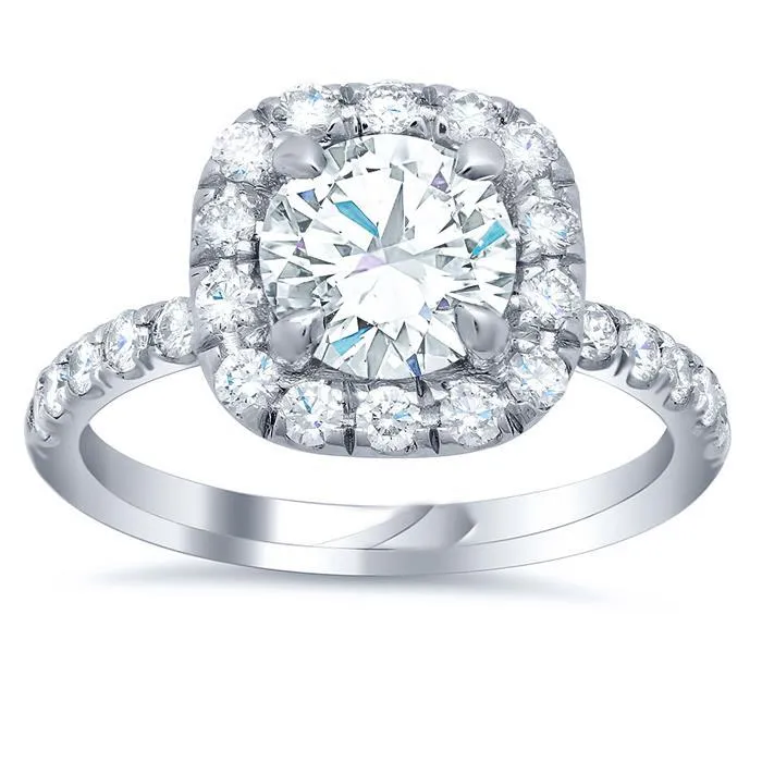 Rings GB Solitaire With Accents Halo Natural Earth Mined Diamond Ring 460 Carats Rings GB Solitaire With Accents Halo Natural Earth Mined Diamond Ring 460 Carats