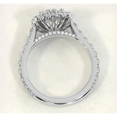 Rings GB Vintage Style Natural Earth Mined Diamond Halo Ring 450 Carats White Gold 14K Rings GB Vintage Style Natural Earth Mined Diamond Halo Ring 450 Carats White Gold 14K