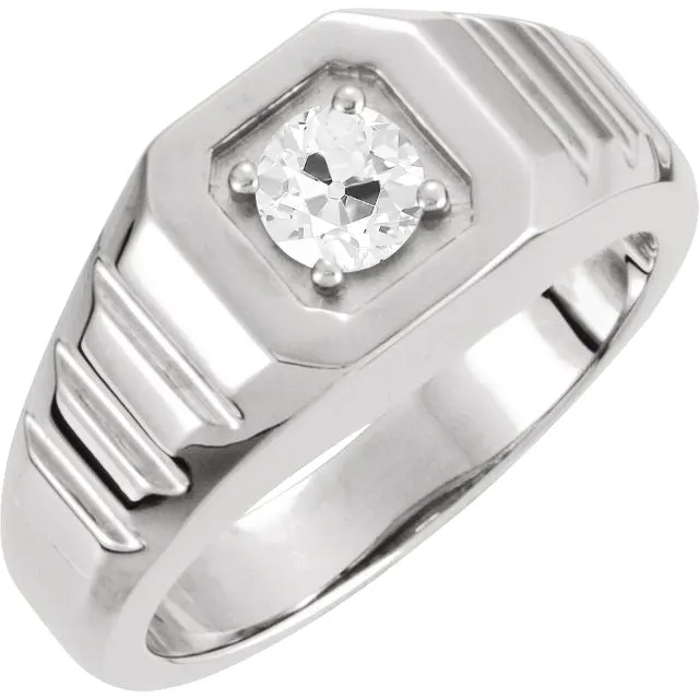 Rings HarryChadEntcom 2 Carats Round Genuine Diamond Old Miner Solitaire White Gold Ring Rings HarryChadEntcom 2 Carats Round Genuine Diamond Old Miner Solitaire White Gold Ring