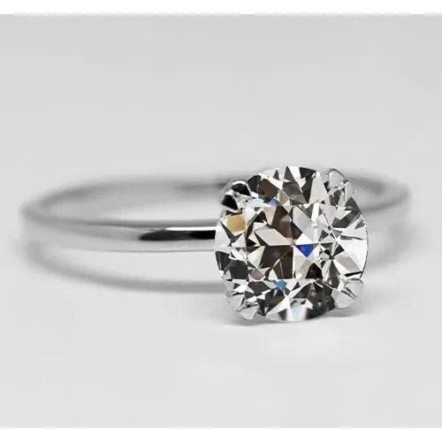 Rings HarryChadEntcom 2 Carats Round Old European Mined Diamond Solitaire Engagement Ring Rings HarryChadEntcom 2 Carats Round Old European Mined Diamond Solitaire Engagement Ring