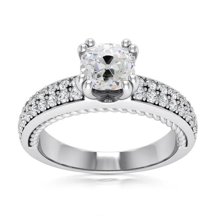Rings HarryChadEntcom Cushion Old European Natural Earth Mined Diamond Ring Double Prong Set 475 Carats Rings HarryChadEntcom Cushion Old European Natural Earth Mined Diamond Ring Double Prong Set 475 Carats