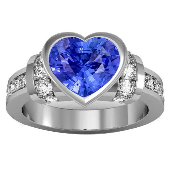 Rings HarryChadEntcom Natural Earth Mined Diamond Wedding Ring Bezel Set Light Blue Sapphire 4 Carats Gold 14K Rings HarryChadEntcom Natural Earth Mined Diamond Wedding Ring Bezel Set Light Blue Sapphire 4 Carats Gold 14K