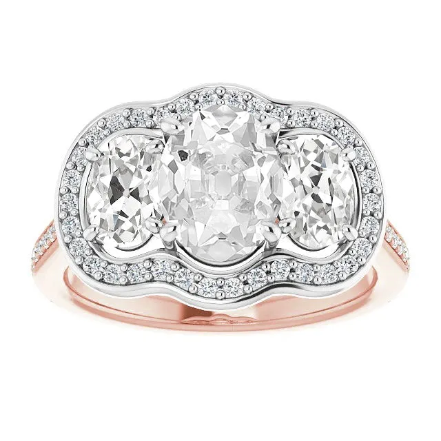 Rings HarryChadEntcom Oval Old Cut Natural Earth Mined Diamond Halo Ring Two Tone Prong Set 12 Carats Rings HarryChadEntcom Oval Old Cut Natural Earth Mined Diamond Halo Ring Two Tone Prong Set 12 Carats