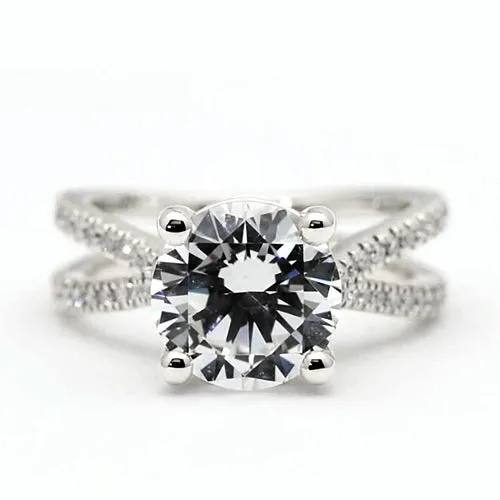 Rings HarryChadEntcom Round Lab Grown Diamond Engagement Ring