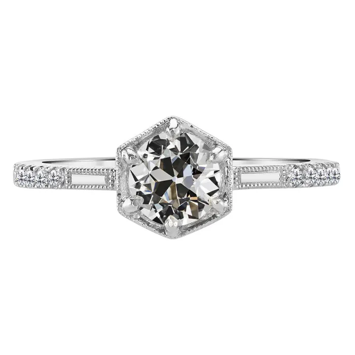 Rings HarryChadEntcom Round Mined Diamond Old Cut Milgrain Anniversary Ring 3 Carats Rings HarryChadEntcom Round Mined Diamond Old Cut Milgrain Anniversary Ring 3 Carats
