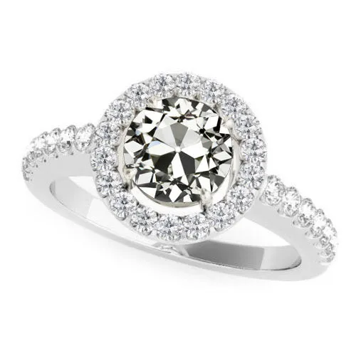 Rings HarryChadEntcom Round Old Mine Cut Natural Earth Mined Diamond Halo Ring Jewelry 5 Carats White Gold Rings HarryChadEntcom Round Old Mine Cut Natural Earth Mined Diamond Halo Ring Jewelry 5 Carats White Gold