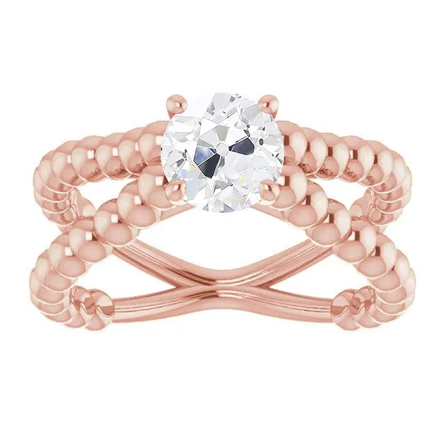 Rings HarryChadEntcom Solitaire Ring Old Cut Natural Earth Mined Diamond Prong Beaded Style 2 Carats Split Shank Rings HarryChadEntcom Solitaire Ring Old Cut Natural Earth Mined Diamond Prong Beaded Style 2 Carats Split Shank