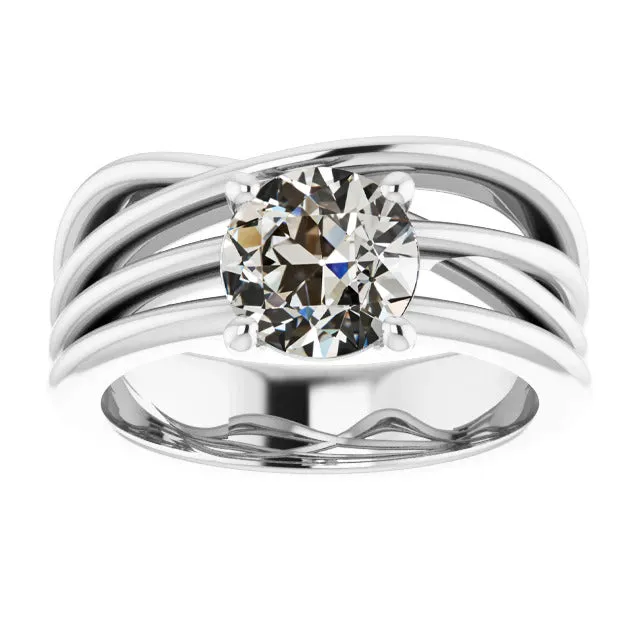 Rings HarryChadEntcom Solitaire Ring Round Old Mine Cut Natural Earth Mined Diamond Triple Split Shank 2 Carats Rings HarryChadEntcom Solitaire Ring Round Old Mine Cut Natural Earth Mined Diamond Triple Split Shank 2 Carats