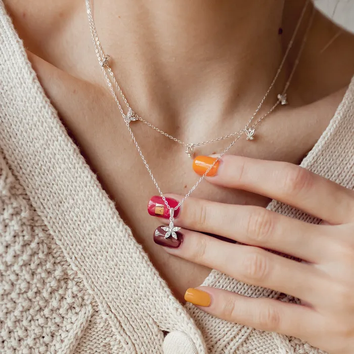 Rings Hey Happiness Daisy and Butterfly Necklaces Set Sterling Silver