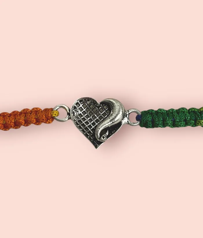 Rings The Heart Silver Rakhi Jaipur
