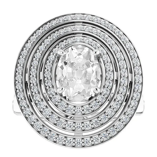 Rings Triple Halo Round Oval Old Mine Cut Natural Earth Mined Diamond Ring 1075 Carats HarryChadEntcom Rings Triple Halo Round Oval Old Mine Cut Natural Earth Mined Diamond Ring 1075 Carats HarryChadEntcom
