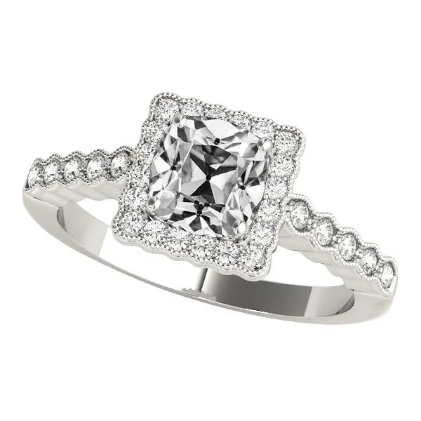 Rings White Gold Halo Cushion Old Mine Cut Genuine Natural Earth Mined Diamond Ring 6 Carats Jewelry HarryChadEntcom Rings White Gold Halo Cushion Old Mine Cut Genuine Natural Earth Mined Diamond Ring 6 Carats Jewelry HarryChadEntcom