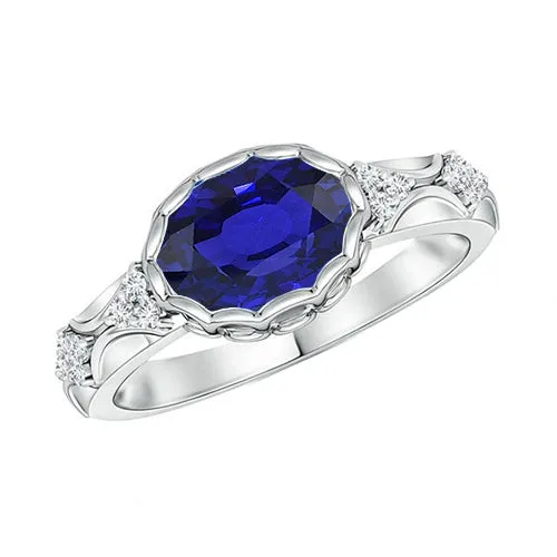Rings White Gold Natural Earth Mined Diamond Ring Women Oval Blue Sapphire Bezel Set 375 Carats HarryChadEntcom Rings White Gold Natural Earth Mined Diamond Ring Women Oval Blue Sapphire Bezel Set 375 Carats HarryChadEntcom