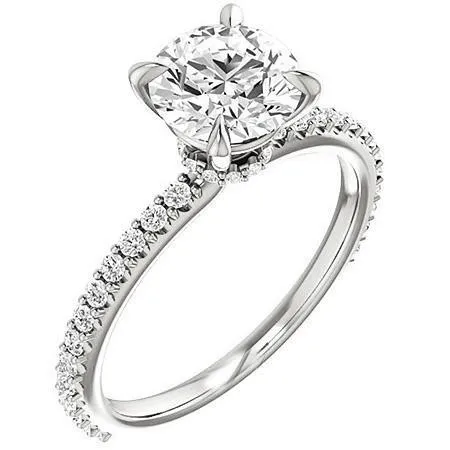 Round 340 Carats Natural Earth Mined Diamonds Solitaire Ring With Accents White Gold 14K GB Rings Round 340 Carats Natural Earth Mined Diamonds Solitaire Ring With Accents White Gold 14K GB Rings