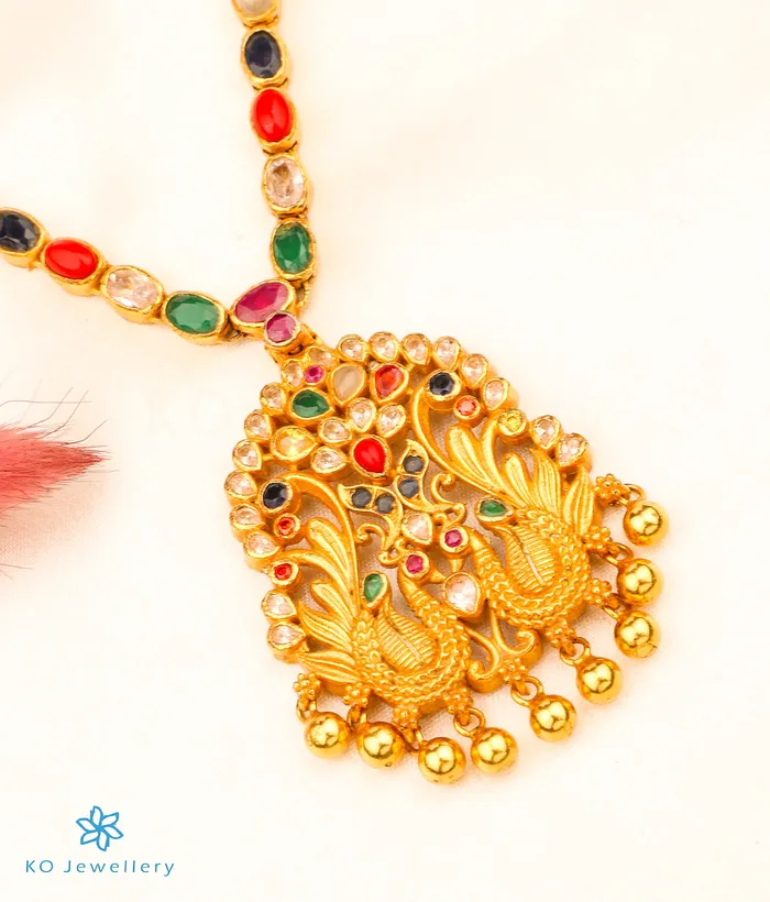 Silversmith Necklaces The Abhaya Silver Navratna Necklace