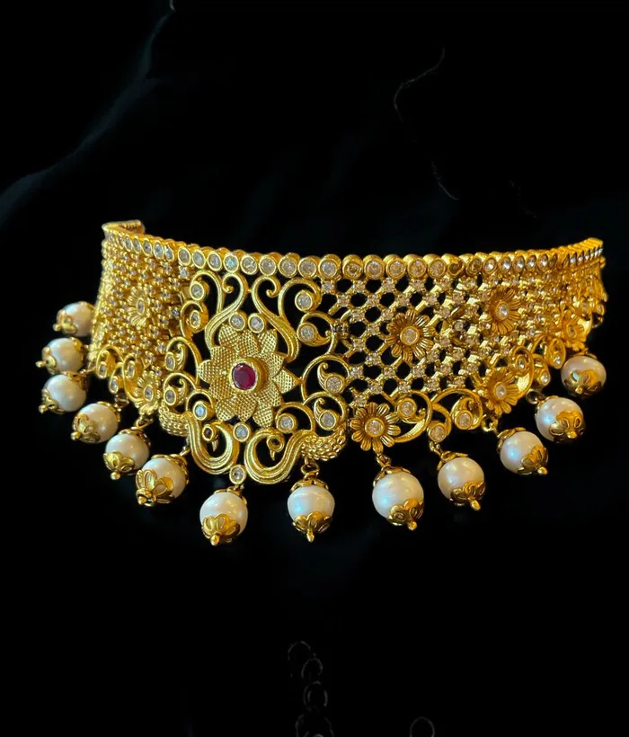 Silversmith Necklaces The Ramyaka Silver Bridal Choker Necklace