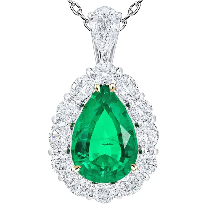Sparkling Diamond Gemstone Pendant Green Emerald Necklace HarryChadEntcom Necklaces Sparkling Diamond Gemstone Pendant Green Emerald Necklace HarryChadEntcom Necklaces