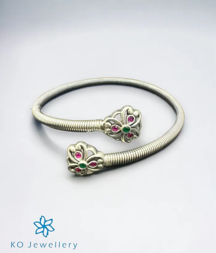 The Blooms Silver Flexible Open Bracelet Jaipur Bracelets