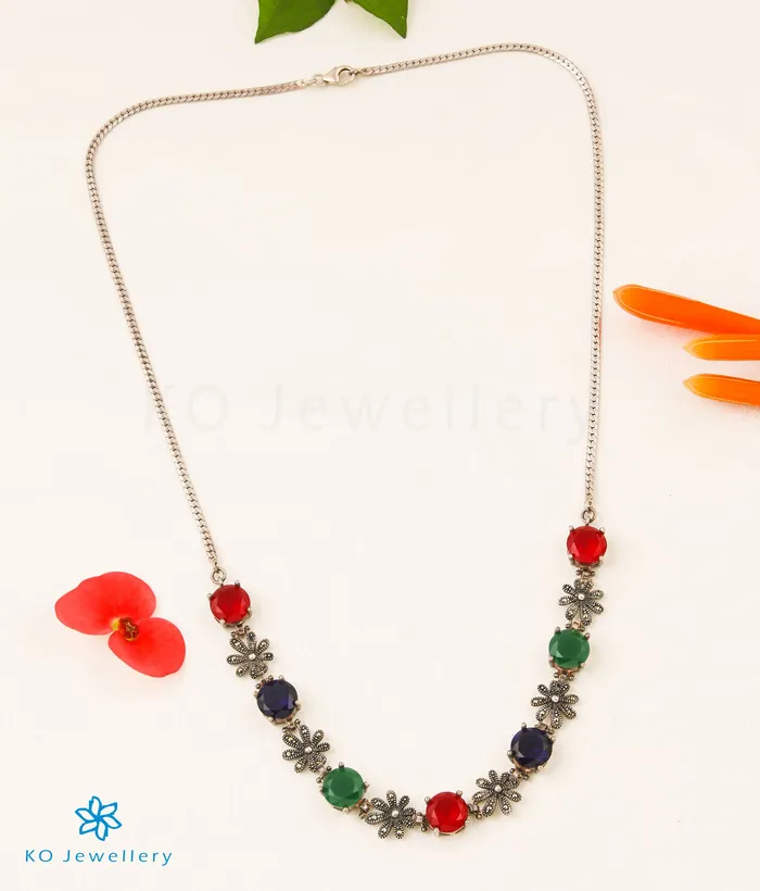 The Jules Silver Marcasite Necklace Marcasite Necklaces