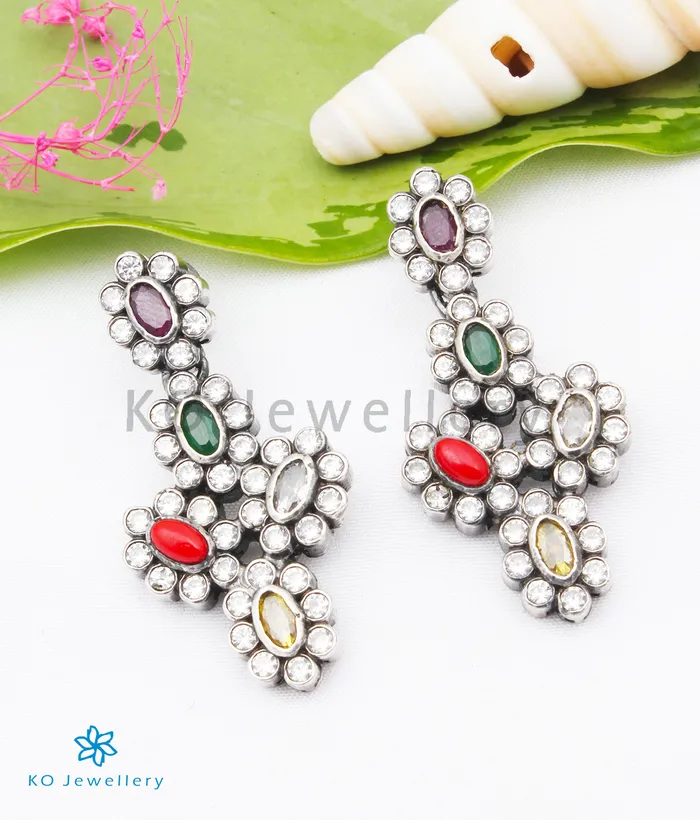 The Kaustubha Silver Earrings Silversmith Earrings
