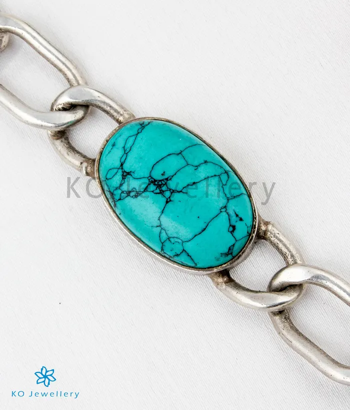 The Salman Silver Turquoise Bracelet Jaipur Bracelets